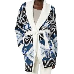 PJ Salvage Robe Heavy Knit Cardigan – Belted Open Front Sweater Jacket NWOT 💙